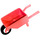 LEGO Rot Minifigure Wheelbarrow with White Wheel and Black Tire