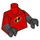 LEGO Röd Mr. Incredible Minifigur Kropp utan botten rand (973 / 16360)