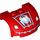 LEGO Rood Mudgard Bonnet 3 x 4 x 1.3 Gebogen met Spiderman Spin met Web (98835 / 102268)