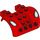 LEGO rot Mudgard Bonnet 6 x 6 x 2.3 (6 x 4) mit Weiß Headlights (80481 / 84853)