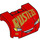 LEGO Red Mudguard Bonnet 3 x 4 x 1.7 Curved with Smiling Rusteze and Headlights (33787 / 38224)