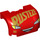 LEGO rot Kotflügel Bonnet 3 x 4 x 1.7 Gebogen mit Smiling Rusteze und Headlights (33787 / 38224)
