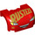 LEGO Red Mudguard Bonnet 3 x 4 x 1.7 Curved with Smiling Rusteze and Headlights (33787 / 38224)