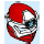 LEGO Rood Ninjago Wrap met Wit Masker en Kai Ninjago Logogram (65072)