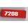 LEGO Red Panel 1 x 4 with Rounded Corners with &#039;7208&#039; Sticker (15207 / 30413)