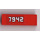 LEGO Red Panel 1 x 4 with Rounded Corners with White &#039;7942&#039; with Black Border on Red Background Sticker (15207)