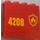 LEGO Red Panel 1 x 4 x 3 with Fire logo and &quot;4208&quot; (left) Sticker with Side Supports, Hollow Studs (60581)
