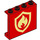 LEGO Rosso Pannello 1 x 4 x 3 con Fuoco logo con supporti laterali, bottoncini cavi (35323 / 73902)