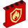 LEGO Rood Paneel 1 x 4 x 3 met Brand logo met zijsteunen, holle noppen (35323 / 73902)