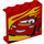 LEGO Rood Paneel 1 x 4 x 3 met Lightning McQueen Links en Geel flames met zijsteunen, holle noppen (34226 / 60581)
