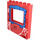 LEGO Red Panel 1 x 6 x 6 with Window Cutout with Blue stone window frame with Spider webs (15627 / 36809)