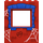 LEGO rouge Panneau 1 x 6 x 6 avec Fenêtre Coupé avec Bleu stone Fenêtre Cadre avec Araignée webs (15627 / 36809)