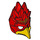 LEGO Red Phoenix Mask with Yellow Beak with Copper Forehead (16656 / 17398)