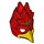 LEGO rot Phoenix Maske mit Gelb Schnabel mit Copper Forehead (16656 / 17398)