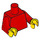 LEGO Red Plain Torso with Red Arms and Yellow Hands (76382 / 88585)