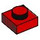 LEGO rot Platte 1 x 1 mit Schwarz Streifen (3024 / 106727)