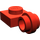 LEGO rot Platte 1 x 1 mit Clip (Dünner Ring) (4081)