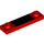 LEGO Rood Plaat 1 x 4 met Twee Studs met Zwart rectangle between the Studs zonder groef (67064 / 92593)