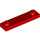 LEGO Red Plate 1 x 4 with Two Studs without Groove (92593)