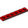LEGO Red Plate 1 x 6 with Red Audi Logo and Dashes on Black Background (3666 / 106729)