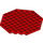 LEGO Red Plate 10 x 10 Octagonal with Hole (89523)