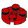 LEGO Red Plate 2 x 2 Round with Axle Hole (with &#039;+&#039; Axle Hole) (4032)