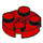 LEGO Rood Plaat 2 x 2 Ronde met As Gat (met &#039;+&#039;-vormig asgat) (4032)