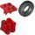 LEGO rot Platte 2 x 2 mit Rad Halter und rot Rad mit Schwarz Smooth Reifen