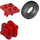 LEGO Röd Plate 2 x 2 with Wheel Holder and Red Wheel with Black Smooth Tire