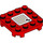 LEGO Red Plate 4 x 4 x 0.7 with Rounded Corners and Empty Middle with Throne Scanner Code (66792)