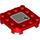 LEGO Red Plate 4 x 4 x 0.7 with Rounded Corners and Empty Middle with Throne Scanner Code (66792)