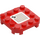 LEGO Red Plate 4 x 4 x 0.7 with Rounded Corners and Empty Middle with Throne Scanner Code (66792)