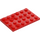 LEGO Red Plate 4 x 6 (3032)