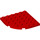 LEGO Rood Plaat 6 x 6 Ronde Hoek (6003)