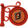 LEGO rot Pole Sign mit Horn und Stamp Aufkleber (2038)