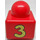 LEGO Red Primo Brick 1 x 1 with 3 coloured balls and n° 3 on opposite sides (49055)