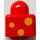 LEGO rot Primo Backstein 1 x 1 mit 3 Gelb Spots auf Gegenüberliegende Seiten (31000)