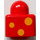 LEGO Rød Primo Klods 1 x 1 med 3 Gul Spots på Modsatte sider (31000 / 82406)