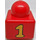 LEGO rouge Primo Brique 1 x 1 avec smiling Sun et n° 1 sur Côtés opposés (31000)