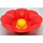 LEGO Red Primo Plant Waterlily 3 x 3 with 8 Rubber Petals and Yellow Center Stud