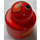 LEGO rot Primo Runden Rattle 1 x 1 Backstein mit Vogel Gesicht und Wings (31005)