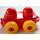 LEGO rot Primo Fahrzeug Base mit Gelb Räder und tow hitches