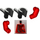 LEGO rot Racers Torso mit Silber Stripe, Weiß Logo und Collar (973)