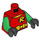 LEGO Rød Robin Torso med Gul R i Sort Rund logo (973 / 76382)