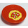 LEGO rouge Rond Dish avec Pasta, Sauce, Mushrooms Autocollant