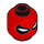 LEGO Rød Scarlet Spider med Korte ben Minifigur Hoved (Forsænket solid knops) (3626 / 35963)