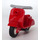 LEGO Red Scooter with Dark Stone Gray Stand and Medium Stone Gray Large Handlebars
