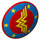LEGO Rood Schild met Gebogen Gezicht met Wonder woman logo (29678 / 75902)