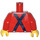 LEGO Rot Hemd Torso mit Tie und Suspenders (973 / 76382)