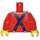 LEGO rot Shirt Torso mit Tie und Suspenders (973 / 76382)
